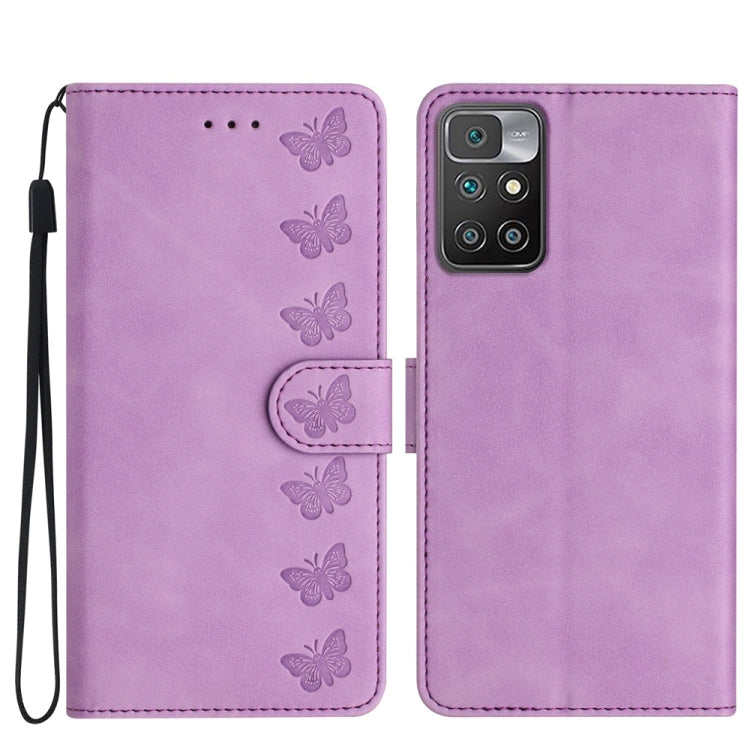 Seven Butterflies Embossed Leather Phone Case, For Xiaomi 11T / 11T Pro, For Xiaomi Redmi 10, For Xiaomi Mi 11 Ultra, For Xiaomi Mi 11 Pro, For Xiaomi Redmi Note 10 5G, For Xiaomi Redmi Note 10 4G, For Xiaomi Redmi Note 10 Pro, For Xiaomi Redmi K40