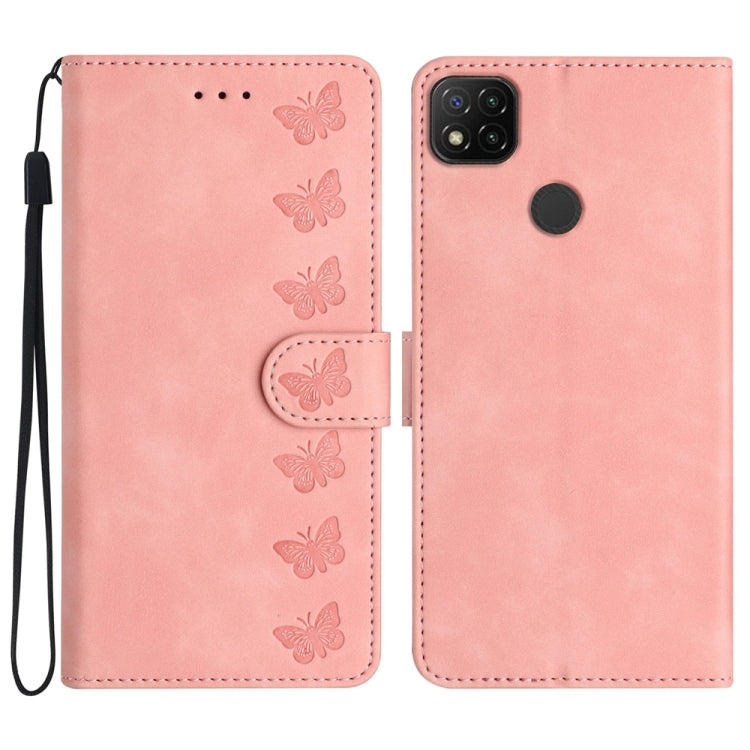 Seven Butterflies Embossed Leather Phone Case, For Xiaomi Redmi A1, For Xiaomi Redmi Note 11 Pro 5G Global, For Xiaomi 12 Lite, For Xiaomi Redmi 10A, For Xiaomi Redmi 10C, For Xiaomi Redmi Note 11 5G, For Xiaomi Redmi 10 2022, For Xiaomi 12 Pro