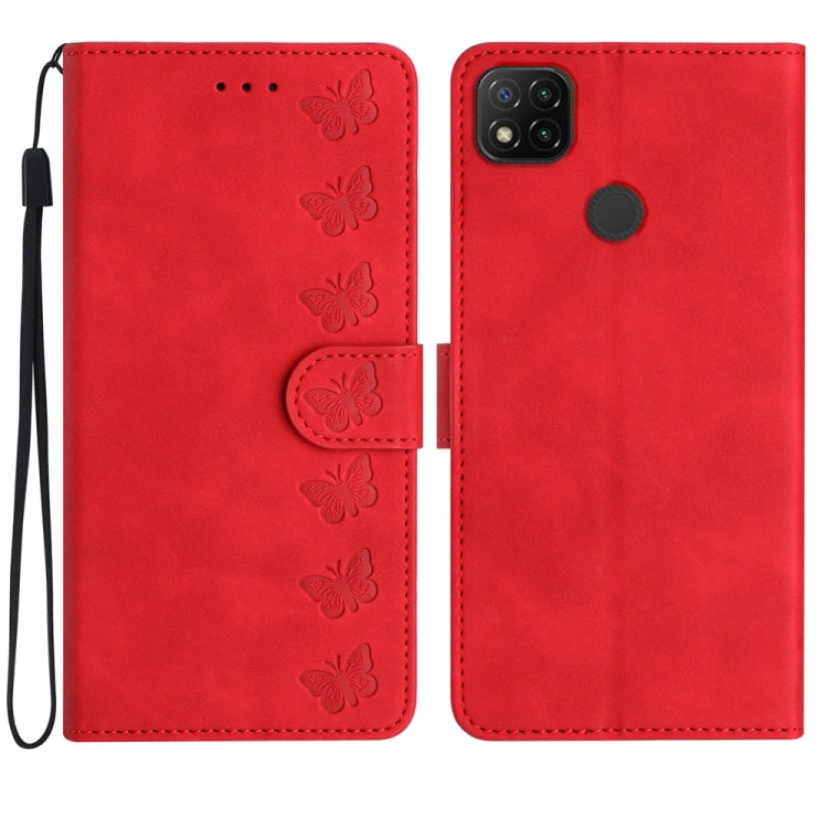 Seven Butterflies Embossed Leather Phone Case, For Xiaomi Redmi A1, For Xiaomi Redmi Note 11 Pro 5G Global, For Xiaomi 12 Lite, For Xiaomi Redmi 10A, For Xiaomi Redmi 10C, For Xiaomi Redmi Note 11 5G, For Xiaomi Redmi 10 2022, For Xiaomi 12 Pro