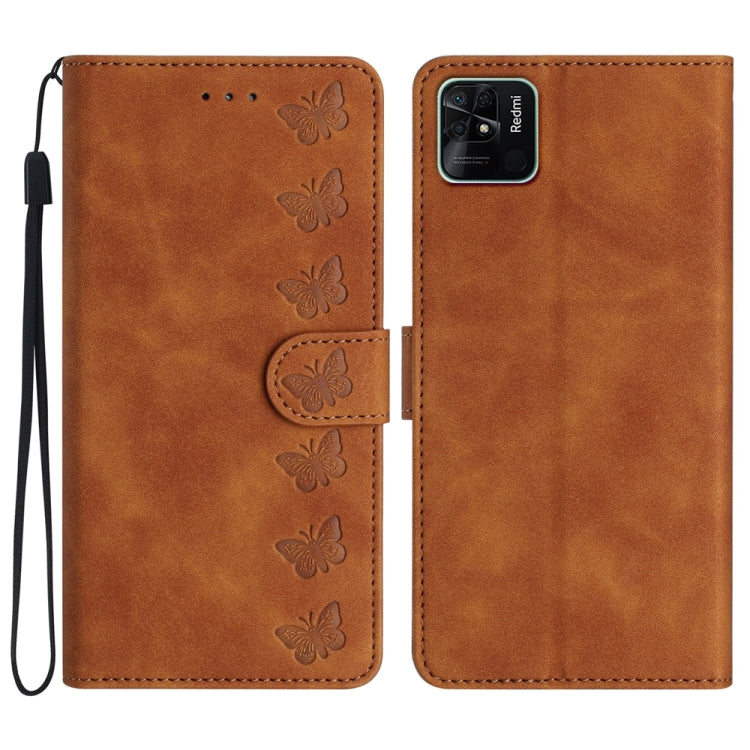 Seven Butterflies Embossed Leather Phone Case, For Xiaomi Redmi A1, For Xiaomi Redmi Note 11 Pro 5G Global, For Xiaomi 12 Lite, For Xiaomi Redmi 10A, For Xiaomi Redmi 10C, For Xiaomi Redmi Note 11 5G, For Xiaomi Redmi 10 2022, For Xiaomi 12 Pro