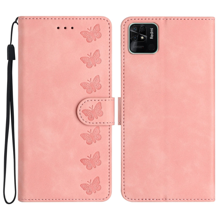 Seven Butterflies Embossed Leather Phone Case, For Xiaomi Redmi A1, For Xiaomi Redmi Note 11 Pro 5G Global, For Xiaomi 12 Lite, For Xiaomi Redmi 10A, For Xiaomi Redmi 10C, For Xiaomi Redmi Note 11 5G, For Xiaomi Redmi 10 2022, For Xiaomi 12 Pro