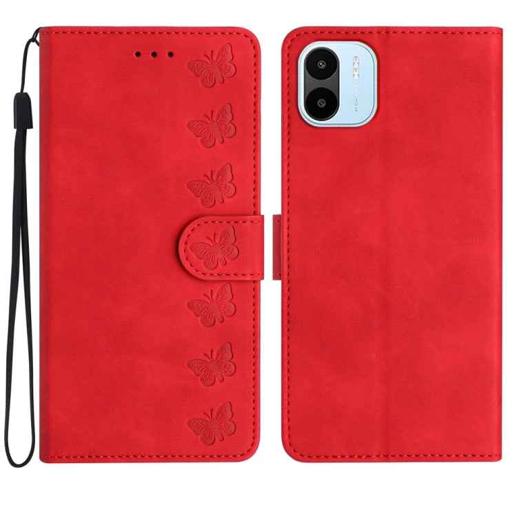 Seven Butterflies Embossed Leather Phone Case, For Xiaomi Redmi A1, For Xiaomi Redmi Note 11 Pro 5G Global, For Xiaomi 12 Lite, For Xiaomi Redmi 10A, For Xiaomi Redmi 10C, For Xiaomi Redmi Note 11 5G, For Xiaomi Redmi 10 2022, For Xiaomi 12 Pro