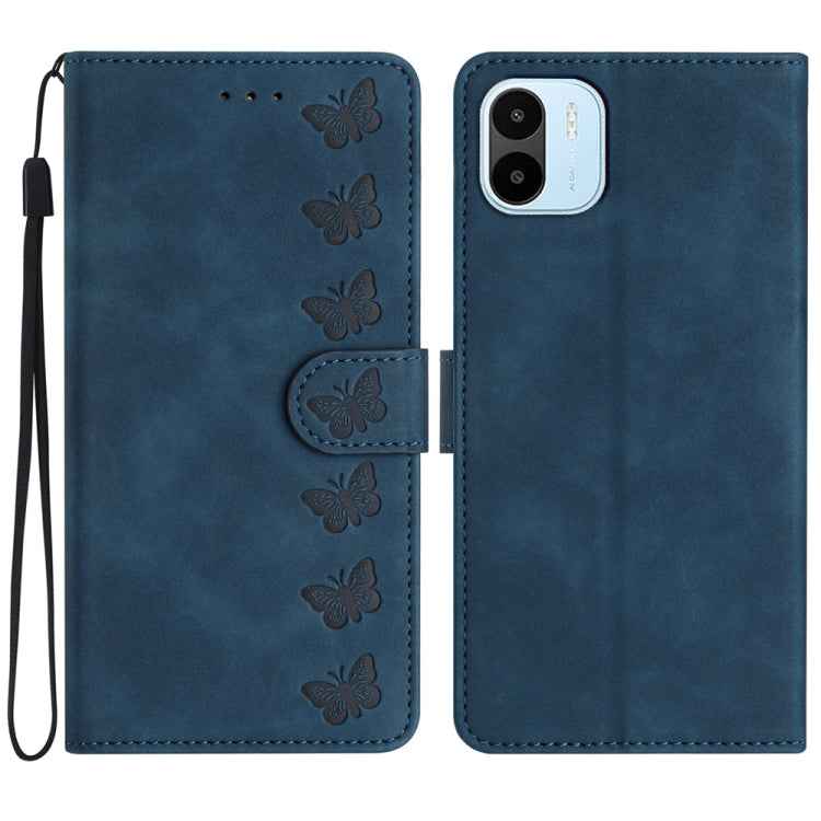 Seven Butterflies Embossed Leather Phone Case, For Xiaomi Redmi A1, For Xiaomi Redmi Note 11 Pro 5G Global, For Xiaomi 12 Lite, For Xiaomi Redmi 10A, For Xiaomi Redmi 10C, For Xiaomi Redmi Note 11 5G, For Xiaomi Redmi 10 2022, For Xiaomi 12 Pro