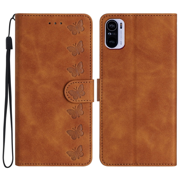 Seven Butterflies Embossed Leather Phone Case, For Xiaomi 11T / 11T Pro, For Xiaomi Redmi 10, For Xiaomi Mi 11 Ultra, For Xiaomi Mi 11 Pro, For Xiaomi Redmi Note 10 5G, For Xiaomi Redmi Note 10 4G, For Xiaomi Redmi Note 10 Pro, For Xiaomi Redmi K40
