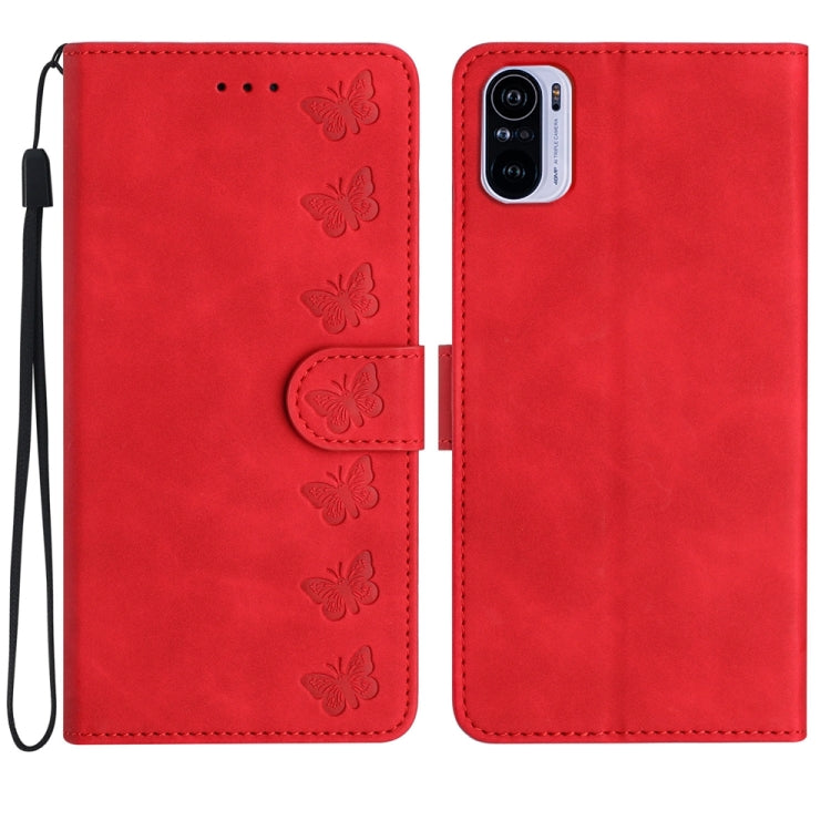 Seven Butterflies Embossed Leather Phone Case, For Xiaomi 11T / 11T Pro, For Xiaomi Redmi 10, For Xiaomi Mi 11 Ultra, For Xiaomi Mi 11 Pro, For Xiaomi Redmi Note 10 5G, For Xiaomi Redmi Note 10 4G, For Xiaomi Redmi Note 10 Pro, For Xiaomi Redmi K40