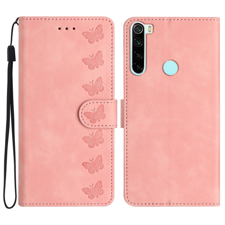 Seven Butterflies Embossed Leather Phone Case, For Xiaomi Redmi Note 9 5G / Note 9T, For Xiaomi Mi 10T Lite, For Xiaomi Mi 10T / 10T Pro, For Xiaomi Redmi 9A, For Xiaomi Redmi 9, For Xiaomi Redmi 9C, For Xiaomi Redmi Note 8T
