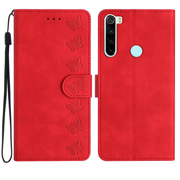 Seven Butterflies Embossed Leather Phone Case, For Xiaomi Redmi Note 9 5G / Note 9T, For Xiaomi Mi 10T Lite, For Xiaomi Mi 10T / 10T Pro, For Xiaomi Redmi 9A, For Xiaomi Redmi 9, For Xiaomi Redmi 9C, For Xiaomi Redmi Note 8T