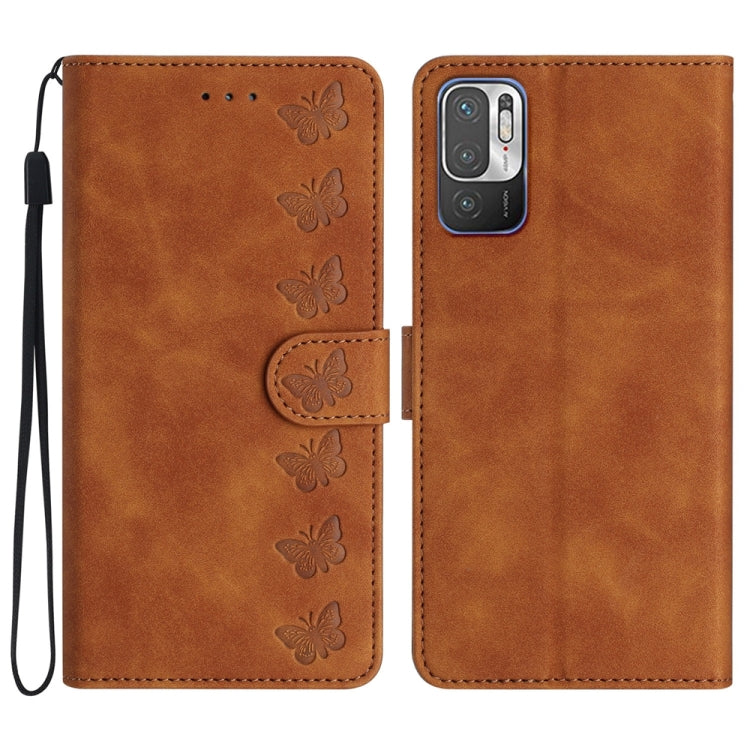 Seven Butterflies Embossed Leather Phone Case, For Xiaomi 11T / 11T Pro, For Xiaomi Redmi 10, For Xiaomi Mi 11 Ultra, For Xiaomi Mi 11 Pro, For Xiaomi Redmi Note 10 5G, For Xiaomi Redmi Note 10 4G, For Xiaomi Redmi Note 10 Pro, For Xiaomi Redmi K40