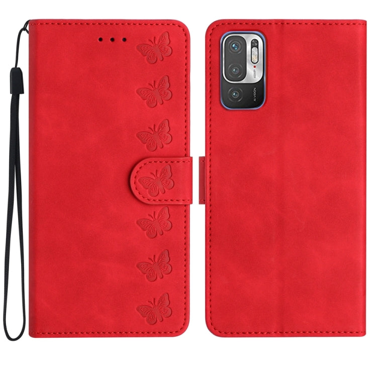 Seven Butterflies Embossed Leather Phone Case, For Xiaomi 11T / 11T Pro, For Xiaomi Redmi 10, For Xiaomi Mi 11 Ultra, For Xiaomi Mi 11 Pro, For Xiaomi Redmi Note 10 5G, For Xiaomi Redmi Note 10 4G, For Xiaomi Redmi Note 10 Pro, For Xiaomi Redmi K40