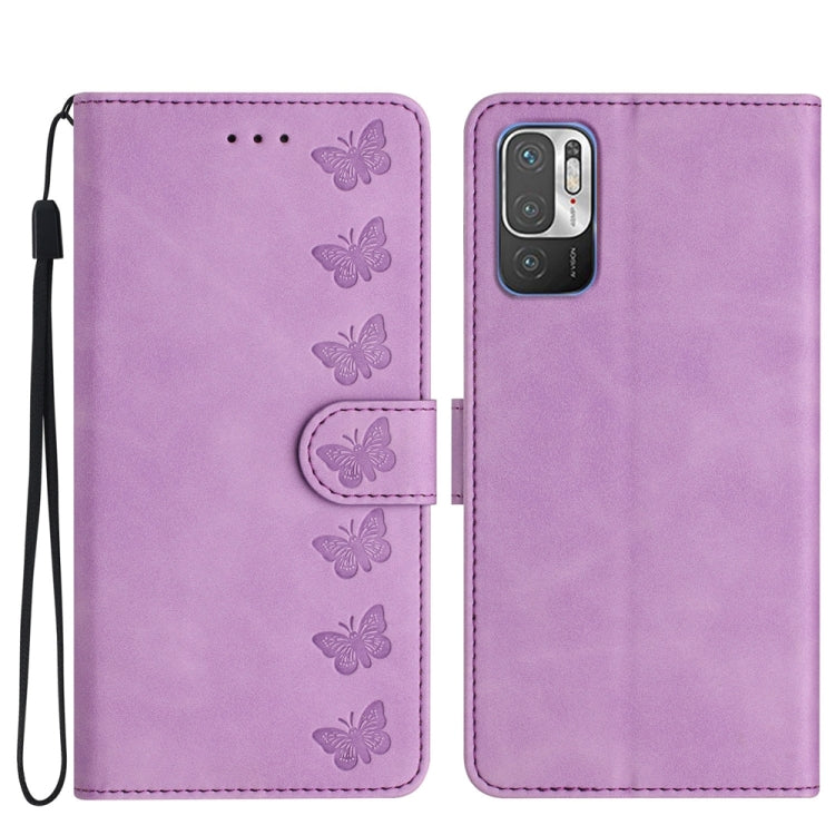Seven Butterflies Embossed Leather Phone Case, For Xiaomi 11T / 11T Pro, For Xiaomi Redmi 10, For Xiaomi Mi 11 Ultra, For Xiaomi Mi 11 Pro, For Xiaomi Redmi Note 10 5G, For Xiaomi Redmi Note 10 4G, For Xiaomi Redmi Note 10 Pro, For Xiaomi Redmi K40