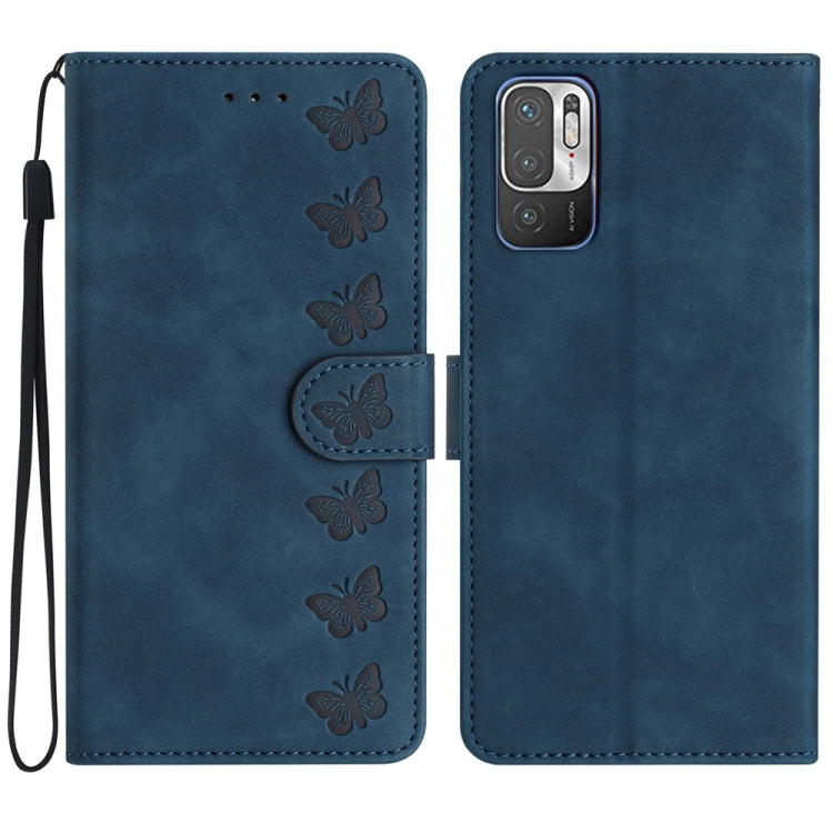 Seven Butterflies Embossed Leather Phone Case, For Xiaomi 11T / 11T Pro, For Xiaomi Redmi 10, For Xiaomi Mi 11 Ultra, For Xiaomi Mi 11 Pro, For Xiaomi Redmi Note 10 5G, For Xiaomi Redmi Note 10 4G, For Xiaomi Redmi Note 10 Pro, For Xiaomi Redmi K40