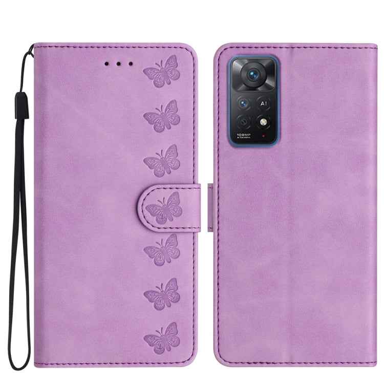 Seven Butterflies Embossed Leather Phone Case, For Xiaomi Redmi A1, For Xiaomi Redmi Note 11 Pro 5G Global, For Xiaomi 12 Lite, For Xiaomi Redmi 10A, For Xiaomi Redmi 10C, For Xiaomi Redmi Note 11 5G, For Xiaomi Redmi 10 2022, For Xiaomi 12 Pro