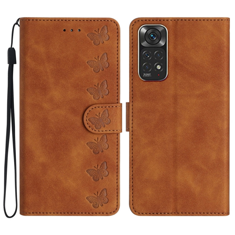 Seven Butterflies Embossed Leather Phone Case, For Xiaomi Redmi A1, For Xiaomi Redmi Note 11 Pro 5G Global, For Xiaomi 12 Lite, For Xiaomi Redmi 10A, For Xiaomi Redmi 10C, For Xiaomi Redmi Note 11 5G, For Xiaomi Redmi 10 2022, For Xiaomi 12 Pro