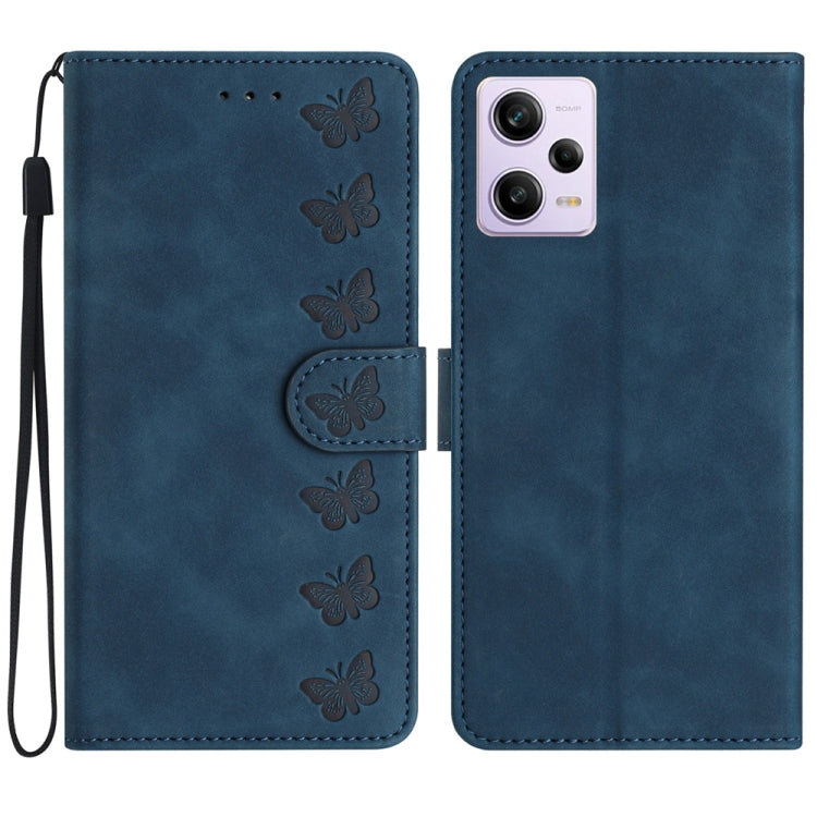 Seven Butterflies Embossed Leather Phone Case, For Xiaomi Redmi 13C 4G, For Xiaomi 13T, For Xiaomi Mi 11 Lite, For Xiaomi Redmi Note 12 Pro 5G Global, For Xiaomi Redmi Note 12 5G Global, For Xiaomi 13 Pro, For Xiaomi 13, For Xiaomi 12T / 12T Pro