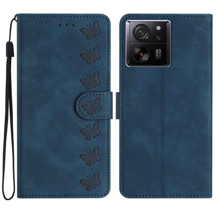 Seven Butterflies Embossed Leather Phone Case, For Xiaomi Redmi 13C 4G, For Xiaomi 13T, For Xiaomi Mi 11 Lite, For Xiaomi Redmi Note 12 Pro 5G Global, For Xiaomi Redmi Note 12 5G Global, For Xiaomi 13 Pro, For Xiaomi 13, For Xiaomi 12T / 12T Pro