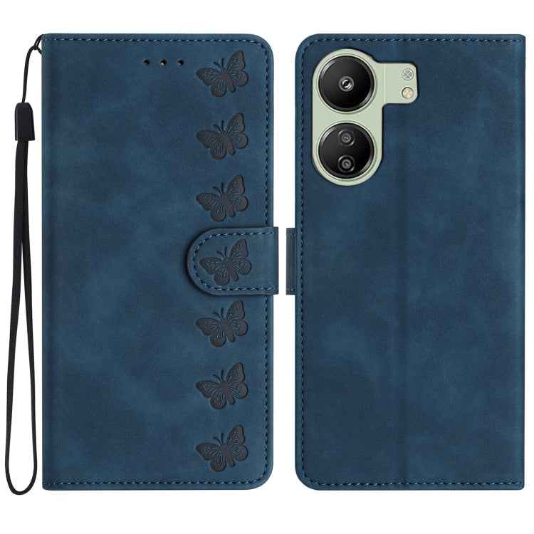 Seven Butterflies Embossed Leather Phone Case, For Xiaomi Redmi 13C 4G, For Xiaomi 13T, For Xiaomi Mi 11 Lite, For Xiaomi Redmi Note 12 Pro 5G Global, For Xiaomi Redmi Note 12 5G Global, For Xiaomi 13 Pro, For Xiaomi 13, For Xiaomi 12T / 12T Pro