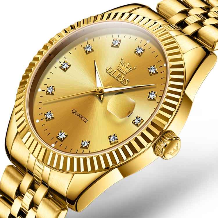 OLEVS 5526 Men Diamond Set Luminous Waterproof Quartz Watch