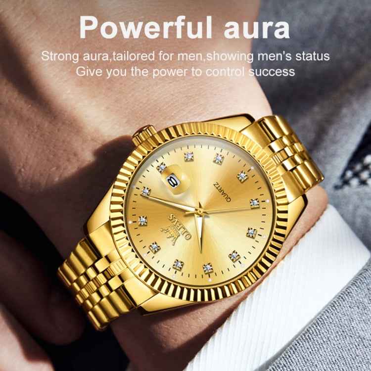 OLEVS 5526 Men Diamond Set Luminous Waterproof Quartz Watch