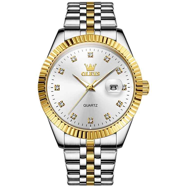 OLEVS 5526 Men Diamond Set Luminous Waterproof Quartz Watch