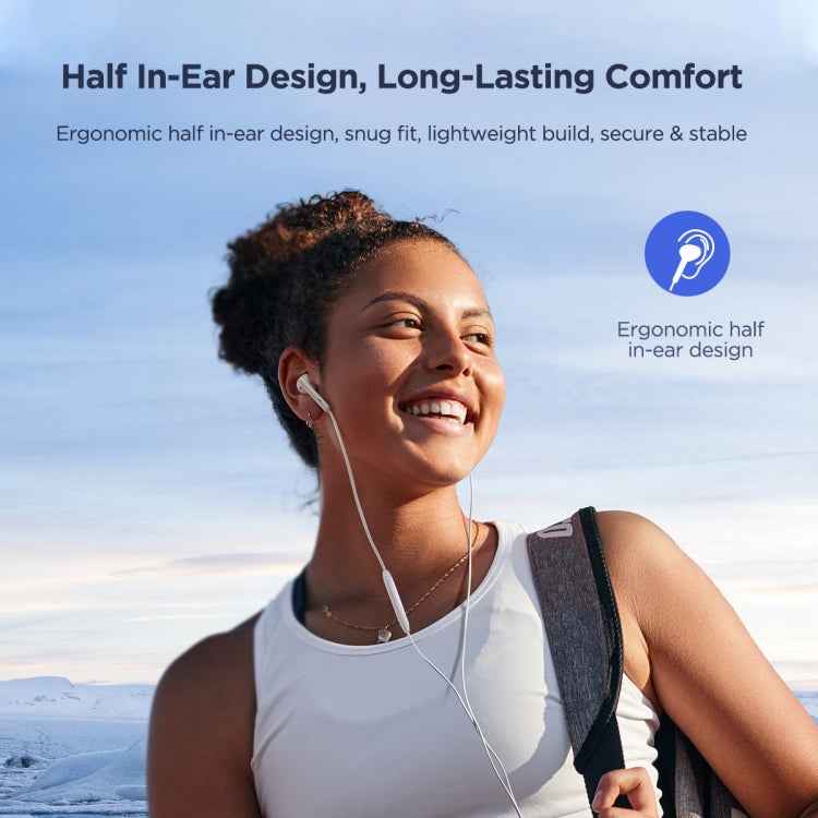 JOYRO0M JR-EC05 Type-C Half In-Ear Wired Earphone, Length: 1.2m, JR-EC05