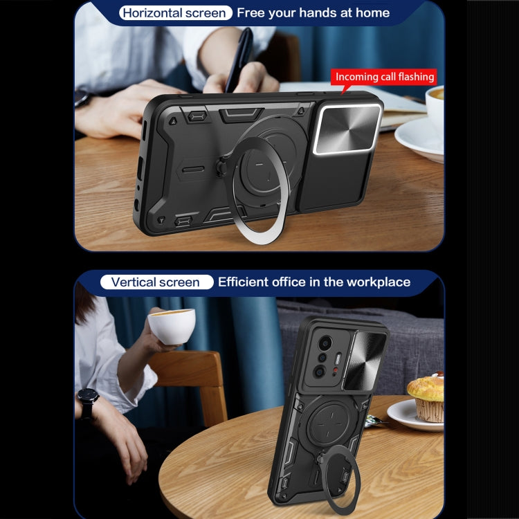 CD Texture Sliding Camshield Magnetic Holder Phone Case, For Xiaomi 11T, For Xiaomi Mi 11 Lite 4G / 5G, For Xiaomi Redmi Note 10 Pro 4G, For Xiaomi Redmi Note 9 4G
