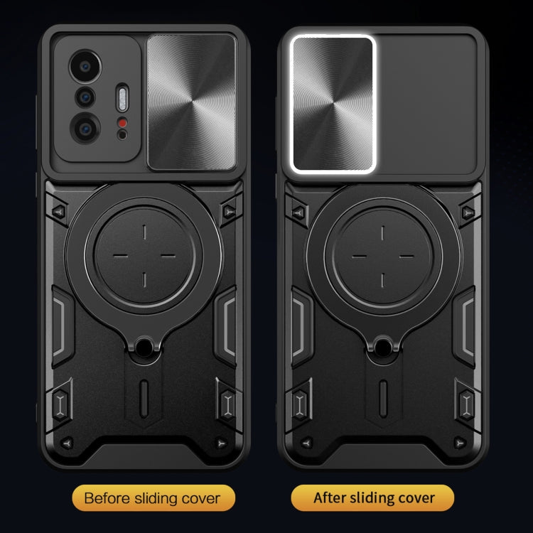 CD Texture Sliding Camshield Magnetic Holder Phone Case, For Xiaomi 11T, For Xiaomi Mi 11 Lite 4G / 5G, For Xiaomi Redmi Note 10 Pro 4G, For Xiaomi Redmi Note 9 4G