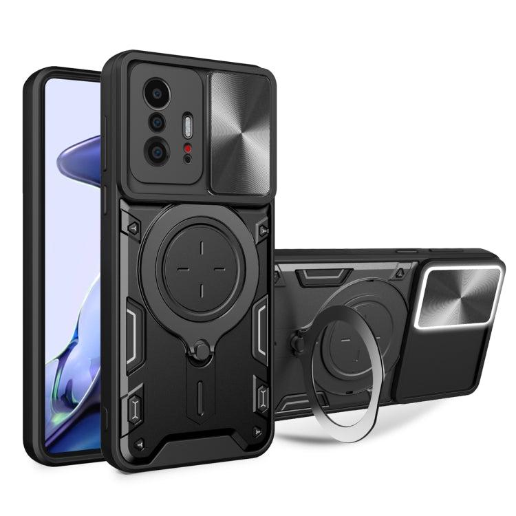 CD Texture Sliding Camshield Magnetic Holder Phone Case, For Xiaomi 11T, For Xiaomi Mi 11 Lite 4G / 5G, For Xiaomi Redmi Note 10 Pro 4G, For Xiaomi Redmi Note 9 4G