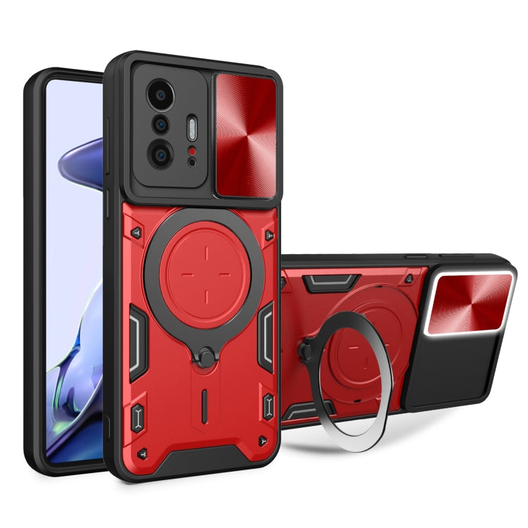 CD Texture Sliding Camshield Magnetic Holder Phone Case, For Xiaomi 11T, For Xiaomi Mi 11 Lite 4G / 5G, For Xiaomi Redmi Note 10 Pro 4G, For Xiaomi Redmi Note 9 4G