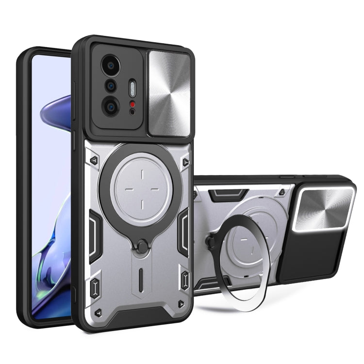 CD Texture Sliding Camshield Magnetic Holder Phone Case, For Xiaomi 11T, For Xiaomi Mi 11 Lite 4G / 5G, For Xiaomi Redmi Note 10 Pro 4G, For Xiaomi Redmi Note 9 4G