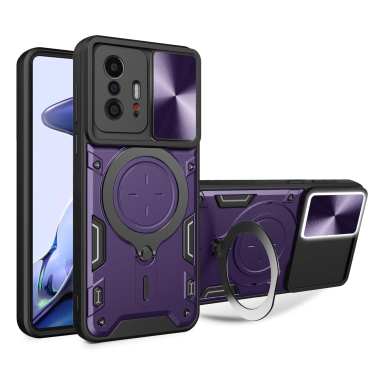 CD Texture Sliding Camshield Magnetic Holder Phone Case, For Xiaomi 11T, For Xiaomi Mi 11 Lite 4G / 5G, For Xiaomi Redmi Note 10 Pro 4G, For Xiaomi Redmi Note 9 4G