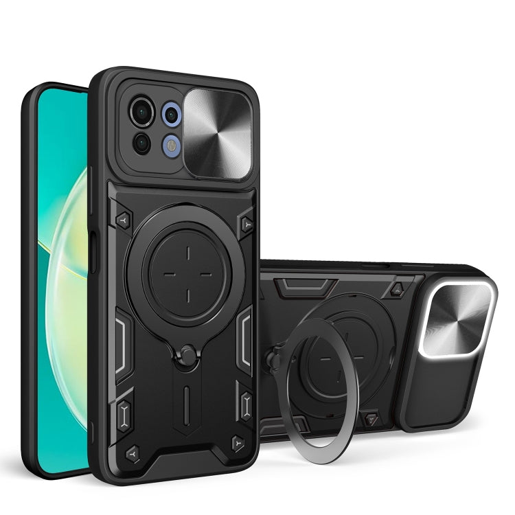 CD Texture Sliding Camshield Magnetic Holder Phone Case, For Xiaomi 11T, For Xiaomi Mi 11 Lite 4G / 5G, For Xiaomi Redmi Note 10 Pro 4G, For Xiaomi Redmi Note 9 4G