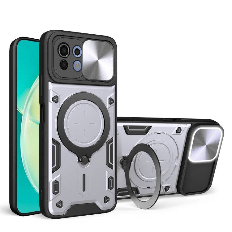 CD Texture Sliding Camshield Magnetic Holder Phone Case, For Xiaomi 11T, For Xiaomi Mi 11 Lite 4G / 5G, For Xiaomi Redmi Note 10 Pro 4G, For Xiaomi Redmi Note 9 4G