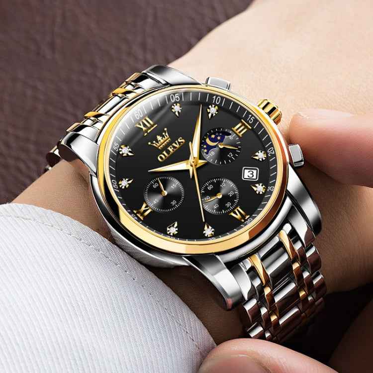 OLEVS 2858 Men Multifunctional Business Waterproof Quartz Watch