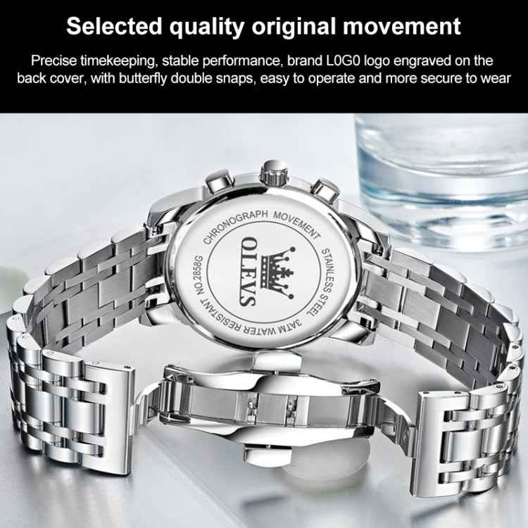 OLEVS 2858 Men Multifunctional Business Waterproof Quartz Watch