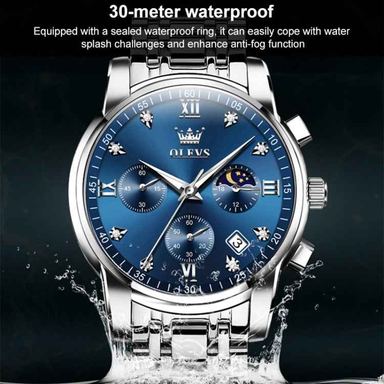 OLEVS 2858 Men Multifunctional Business Waterproof Quartz Watch