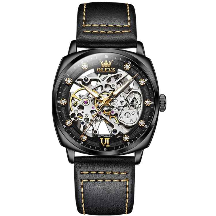 OLEVS 6651 Men Luminous Waterproof Hollow Mechanical Watch