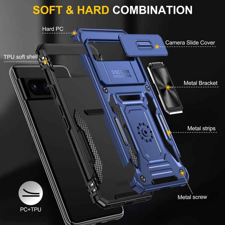 Armor PC + TPU Camera Shield Phone Case, For Google Pixel 8 Pro, For Google Pixel 8