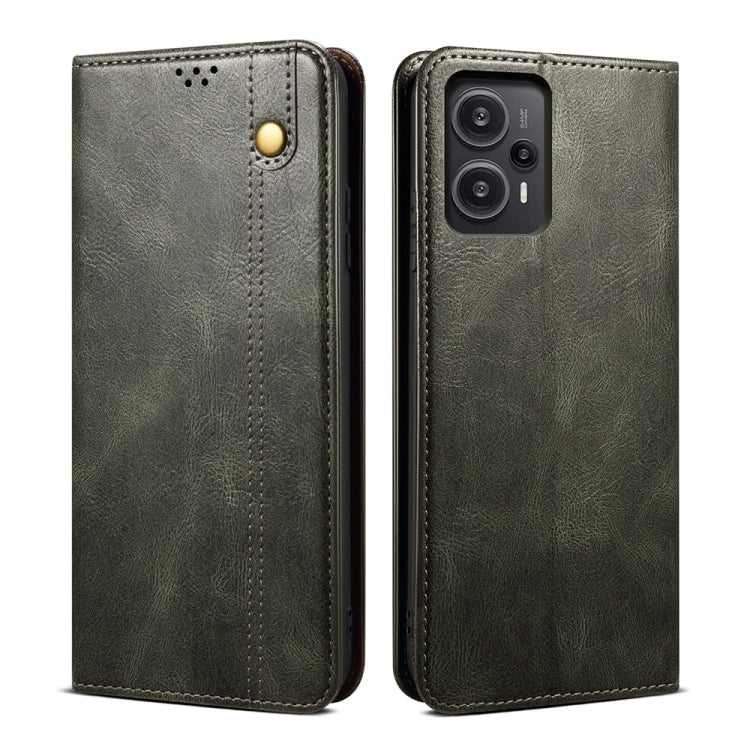 Oil Wax Crazy Horse Texture Flip Leather Phone Case, For Xiaomi Redmi Note 12 Turbo / Poco F5, For Xiaomi Redmi Note 12 Turbo