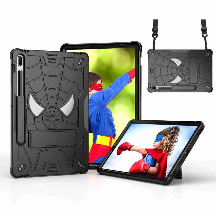 Spider Texture Silicone Hybrid PC Tablet Case with Shoulder Strap, For Samsung Galaxy Tab S7 FE / S7+ / S8+, For Samsung Galaxy Tab S7 / S8, For Samsung Galaxy Tab A8 10.5 2021, For Samsung Galaxy Tab S6 Lite P610