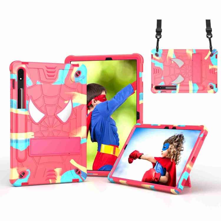 Spider Texture Silicone Hybrid PC Tablet Case with Shoulder Strap, For Samsung Galaxy Tab S7 FE / S7+ / S8+, For Samsung Galaxy Tab S7 / S8, For Samsung Galaxy Tab A8 10.5 2021, For Samsung Galaxy Tab S6 Lite P610