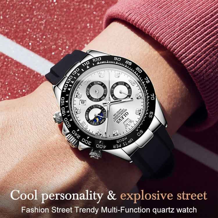 OLEVS 2875 Men Multifunctional Sports Chronograph Waterproof Quartz Watch