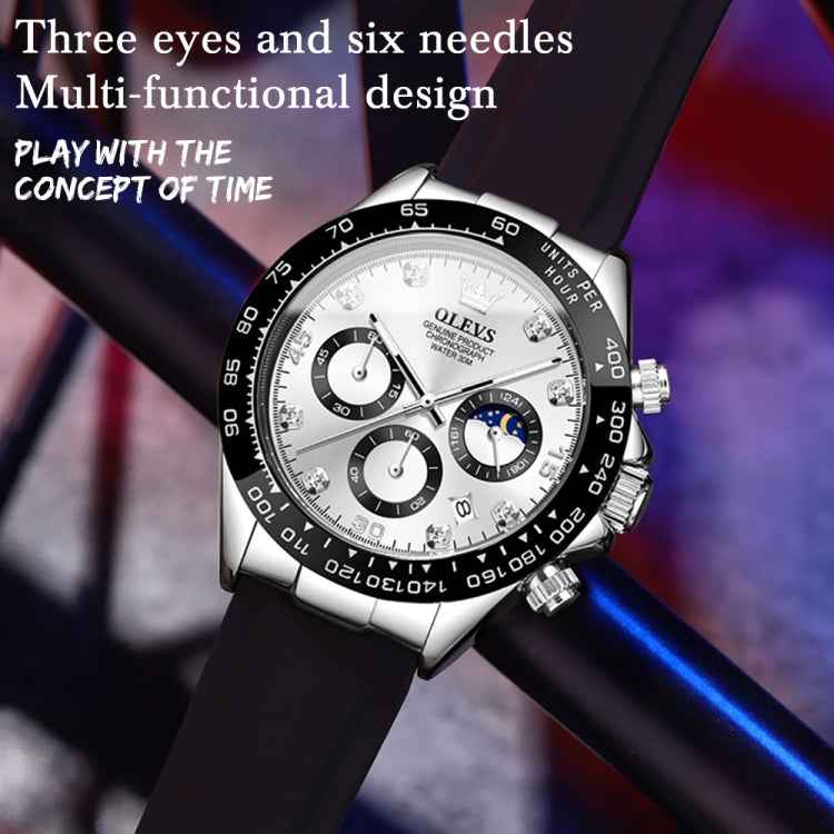 OLEVS 2875 Men Multifunctional Sports Chronograph Waterproof Quartz Watch