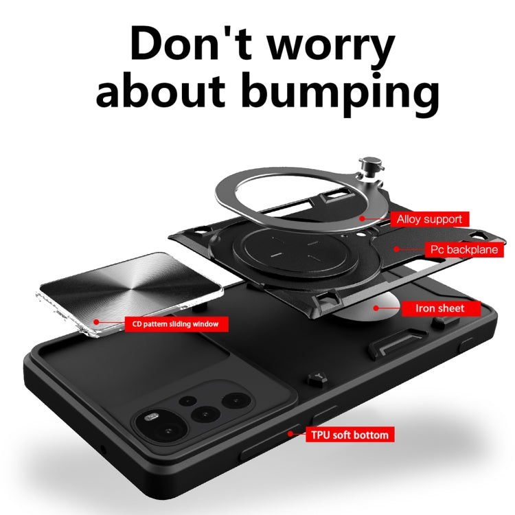 CD Texture Sliding Camshield Magnetic Holder Phone Case, For Motorola Moto G22 / E32, For Motorola Edge 30, For Motorola Edge 30 Pro, For Motorola Moto E20 / E30 / E40, For Motorola Edge 20 Lite, For Motorola Edge 20 Pro, For Motorola Moto G30 / G20 / G10