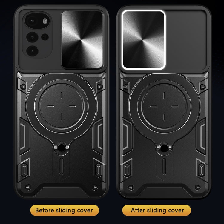 CD Texture Sliding Camshield Magnetic Holder Phone Case, For Motorola Moto G22 / E32, For Motorola Edge 30, For Motorola Edge 30 Pro, For Motorola Moto E20 / E30 / E40, For Motorola Edge 20 Lite, For Motorola Edge 20 Pro, For Motorola Moto G30 / G20 / G10