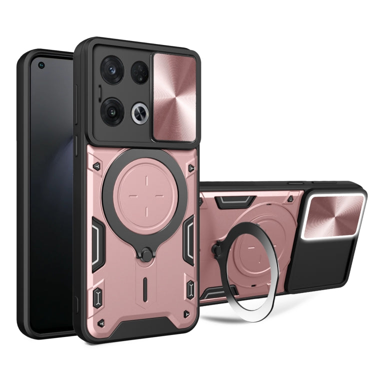 CD Texture Sliding Camshield Magnetic Holder Phone Case, For OPPO F23 5G India / A98 5G / A1 5G, For OPPO Find X8 Pro, For OPPO Reno8 T 5G, For OPPO A17 4G, For OPPO Reno8 Pro 5G, For OPPO Reno8 5G, For OPPO Reno7 4G / F21 Pro 4G, For OPPO Reno7 5G