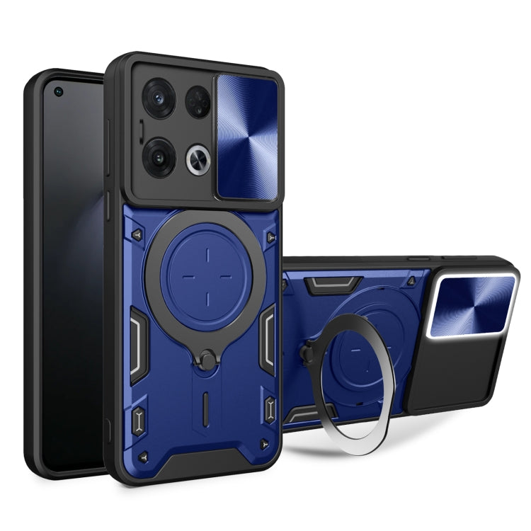 CD Texture Sliding Camshield Magnetic Holder Phone Case, For OPPO F23 5G India / A98 5G / A1 5G, For OPPO Find X8 Pro, For OPPO Reno8 T 5G, For OPPO A17 4G, For OPPO Reno8 Pro 5G, For OPPO Reno8 5G, For OPPO Reno7 4G / F21 Pro 4G, For OPPO Reno7 5G