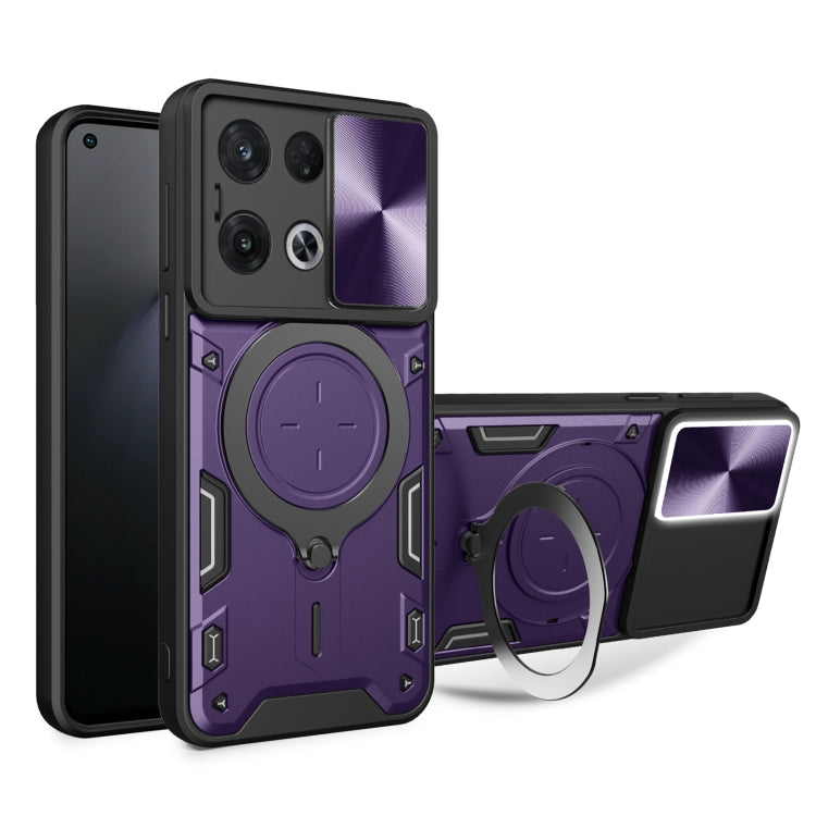 CD Texture Sliding Camshield Magnetic Holder Phone Case, For OPPO F23 5G India / A98 5G / A1 5G, For OPPO Find X8 Pro, For OPPO Reno8 T 5G, For OPPO A17 4G, For OPPO Reno8 Pro 5G, For OPPO Reno8 5G, For OPPO Reno7 4G / F21 Pro 4G, For OPPO Reno7 5G