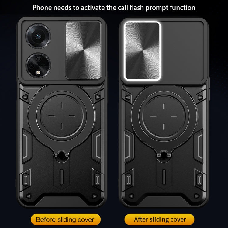 CD Texture Sliding Camshield Magnetic Holder Phone Case, For OPPO F23 5G India / A98 5G / A1 5G, For OPPO Find X8 Pro, For OPPO Reno8 T 5G, For OPPO A17 4G, For OPPO Reno8 Pro 5G, For OPPO Reno8 5G, For OPPO Reno7 4G / F21 Pro 4G, For OPPO Reno7 5G