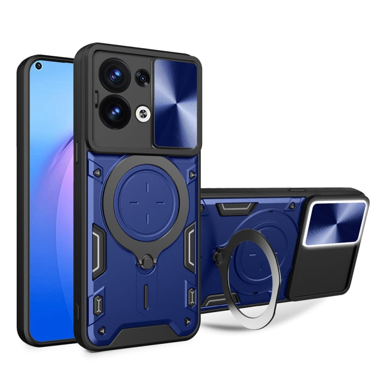 CD Texture Sliding Camshield Magnetic Holder Phone Case, For OPPO F23 5G India / A98 5G / A1 5G, For OPPO Find X8 Pro, For OPPO Reno8 T 5G, For OPPO A17 4G, For OPPO Reno8 Pro 5G, For OPPO Reno8 5G, For OPPO Reno7 4G / F21 Pro 4G, For OPPO Reno7 5G