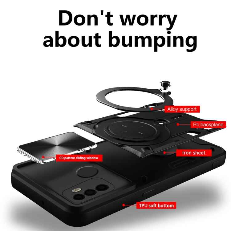 CD Texture Sliding Camshield Magnetic Holder Phone Case, For OPPO A53 4G, For OPPO A9 2020 / A5 2020 / A11x, For OPPO A79 5G Global